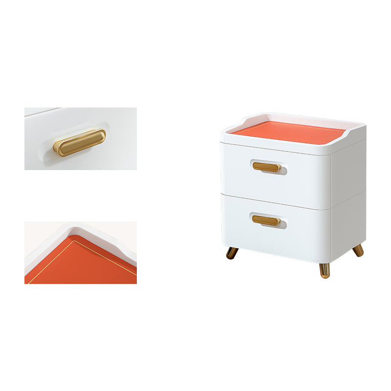 Contemporary Storage Cabinet with Legs White Cabinet with Drawers