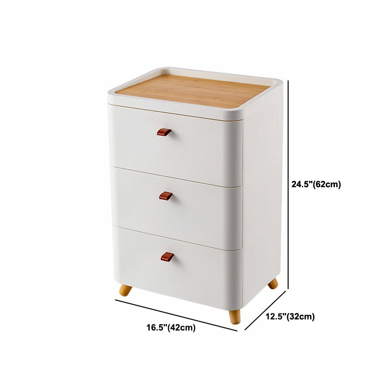 Contemporary Storage Cabinet with Legs White Cabinet with Drawers