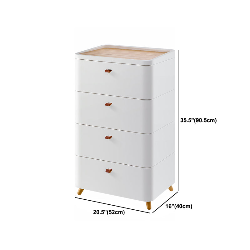 Contemporary Storage Cabinet with Legs White Cabinet with Drawers