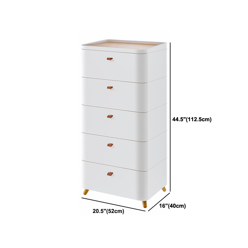 Contemporary Storage Cabinet with Legs White Cabinet with Drawers