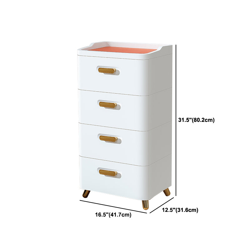 Contemporary Storage Cabinet with Legs White Cabinet with Drawers