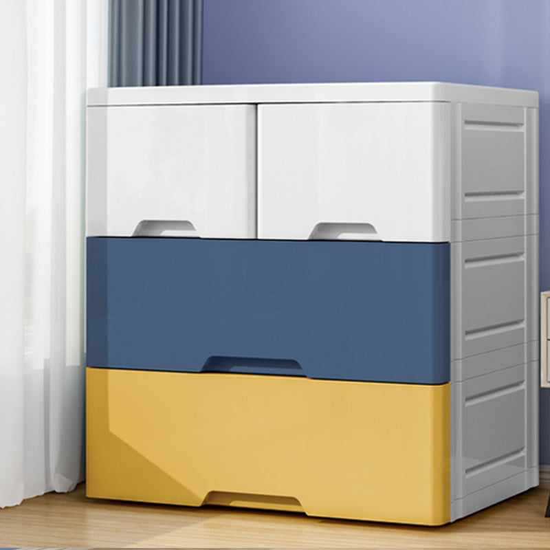 Modern Style Non-Hanging Armoire Plastic Home Cabinet with Drawers