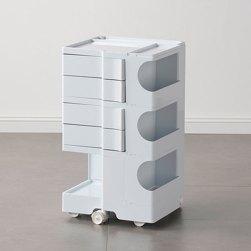 Contemporary Metal Nightstand 18" Wide Accent Table Nightstand with Drawers