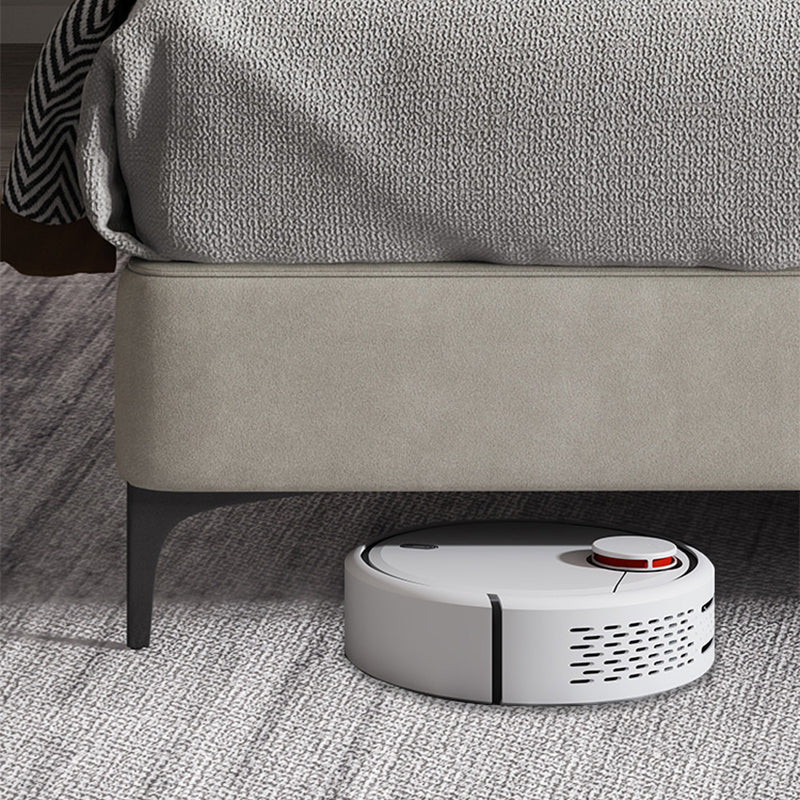 Modern White Wooden Standard Bed with Rectangular Panel Headboard