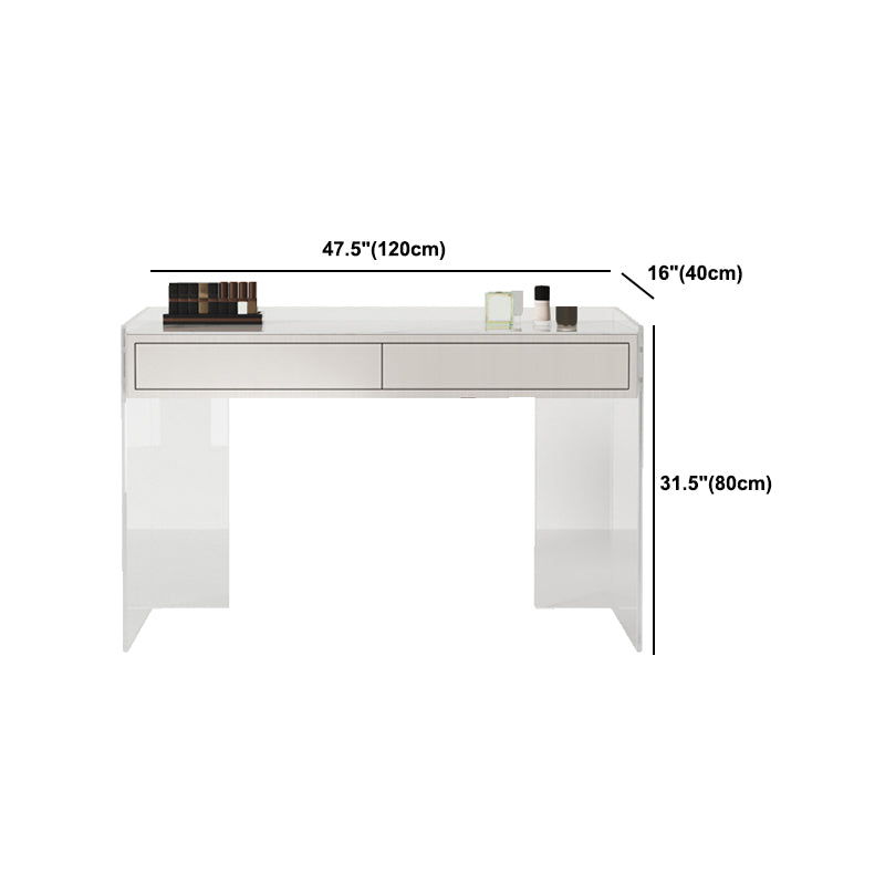 White Make-up Vanity with 2 Drawers and Stool for Bedroom 31.5" High