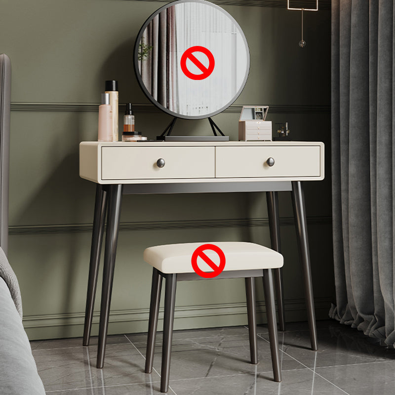 White Wooden Top Make-up Vanity with Drawer for Bedroom 29.53"