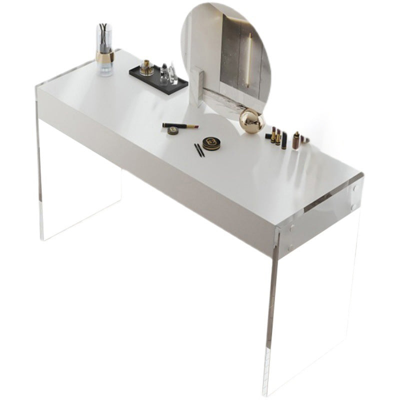 White Slate Top Make-up Vanity with Drawer for Bedroom 29.5"
