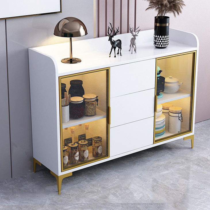 Glam Style Sideboard Engineered Wood Sideboard with Drawers and Storage
