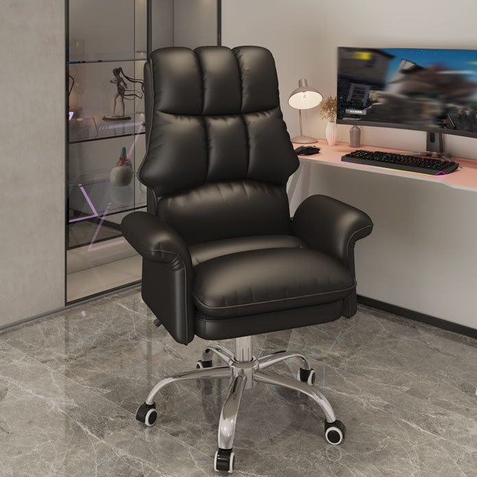 High Back Faux Leather Desk Chair Height-adjustable Office Chair for Home Office