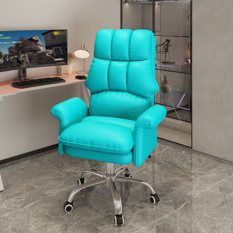 High Back Faux Leather Desk Chair Height-adjustable Office Chair for Home Office