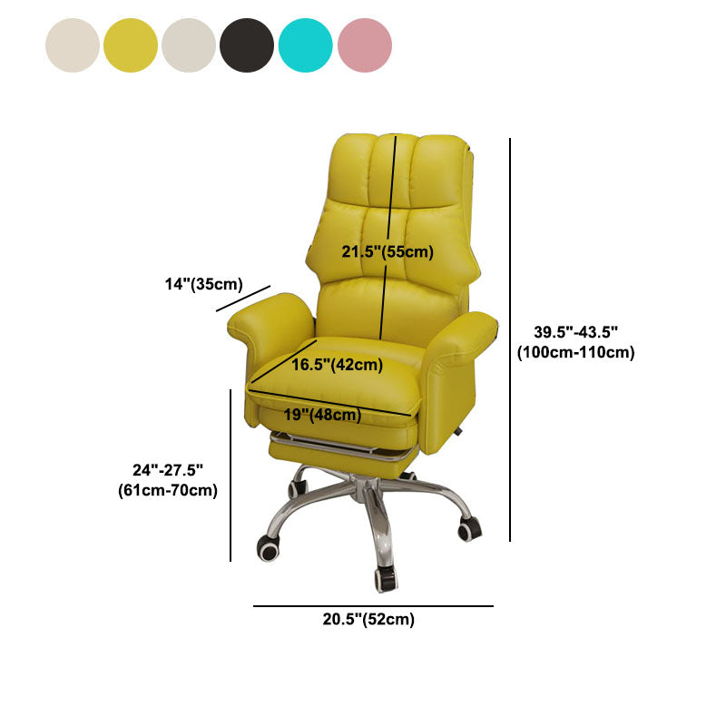 High Back Faux Leather Desk Chair Height-adjustable Office Chair for Home Office