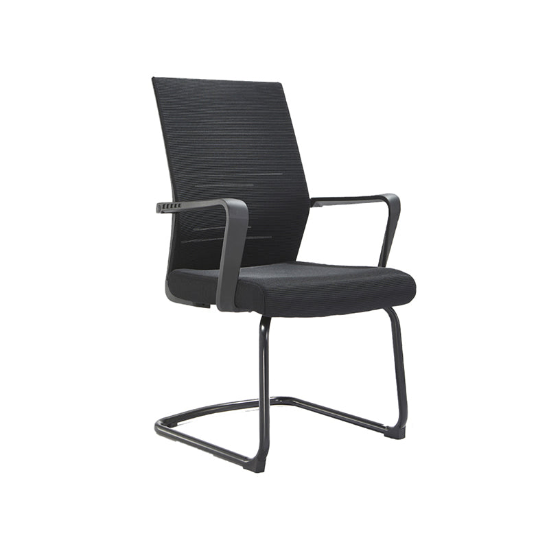 Mesh Mid Back Desk Chair Contemporary Style Fixed Arms Office Chair