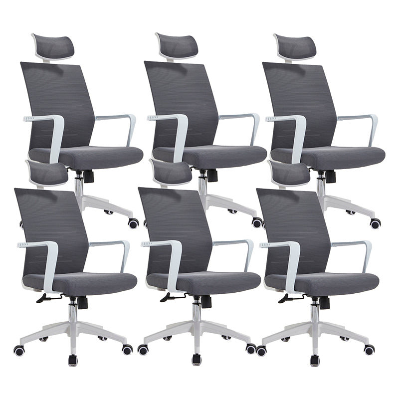 Mesh Mid Back Desk Chair Contemporary Style Fixed Arms Office Chair