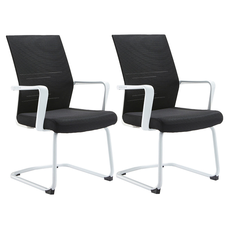 Mesh Mid Back Desk Chair Contemporary Style Fixed Arms Office Chair