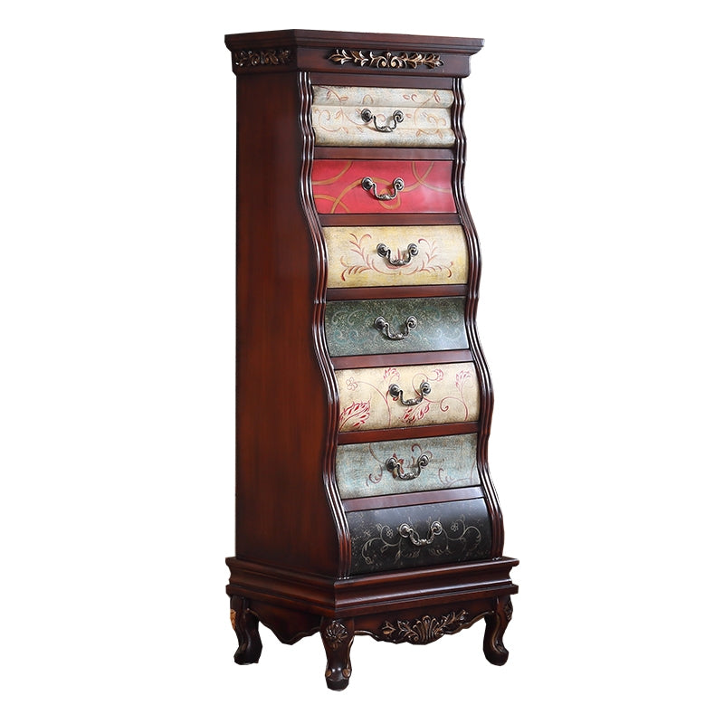 58.6" H Traditional Lingerie Chest Vertical Solid Wood Storage Chest