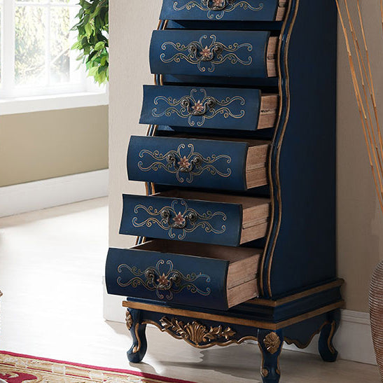 58.6" H Traditional Lingerie Chest Vertical Solid Wood Storage Chest