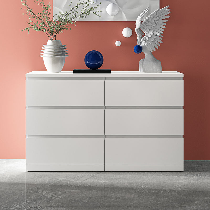 Modern Wood Storage Chest Dresser Horizontal White Dresser for Bedroom