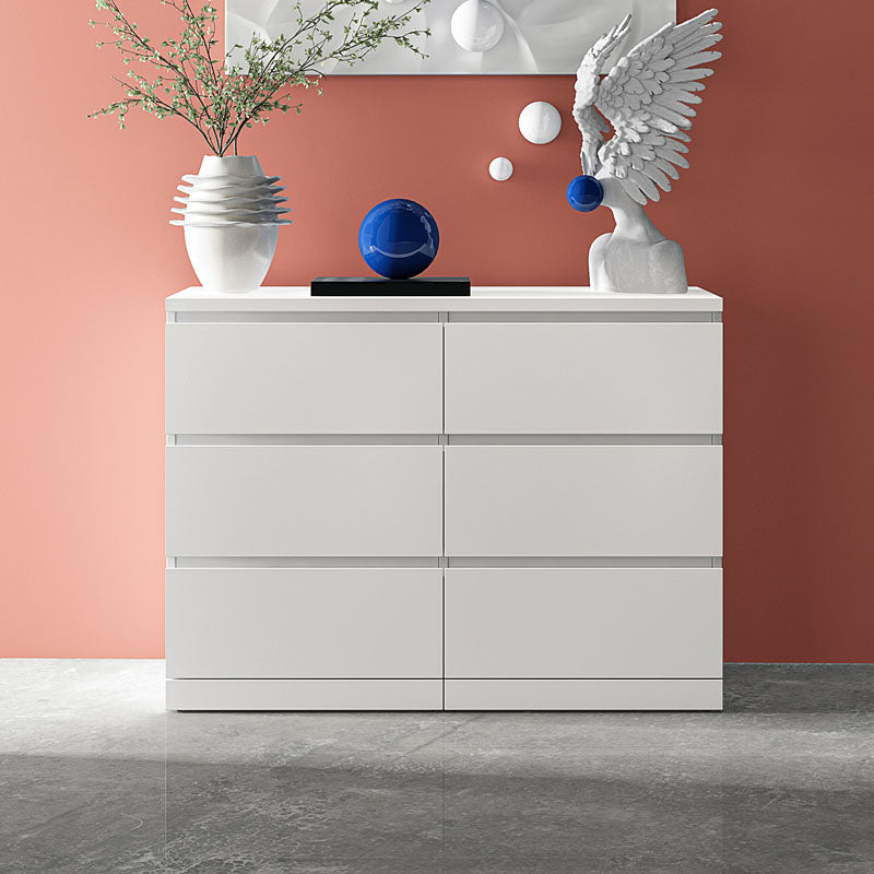 Modern Wood Storage Chest Dresser Horizontal White Dresser for Bedroom