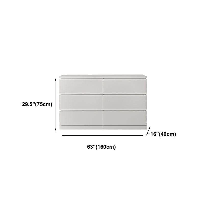 Modern Wood Storage Chest Dresser Horizontal White Dresser for Bedroom