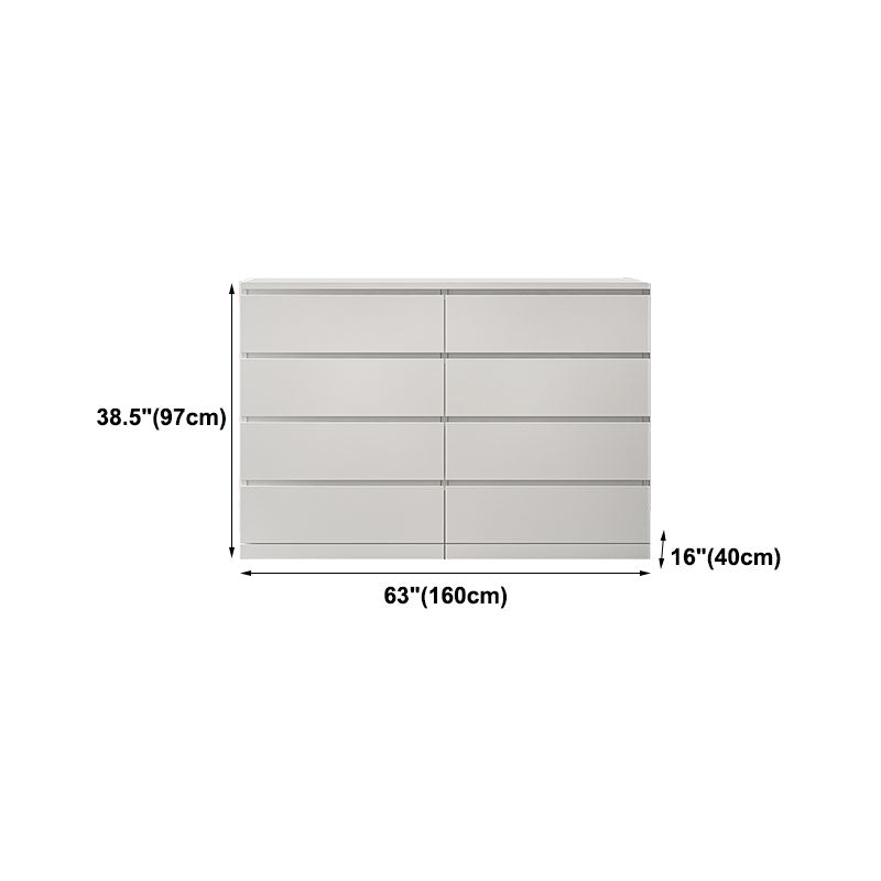 Modern Wood Storage Chest Dresser Horizontal White Dresser for Bedroom