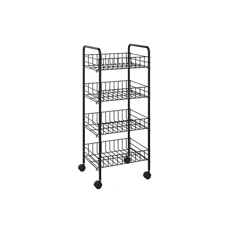 Contemporary Bookshelf Open Back Bookcase for Office with Caster Wheels