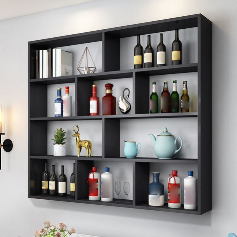 Contemporary Floating Bookshelf Wall Mounted Manufactured Wood Bookcase