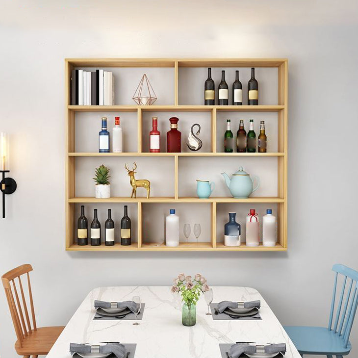 Contemporary Floating Bookshelf Wall Mounted Manufactured Wood Bookcase