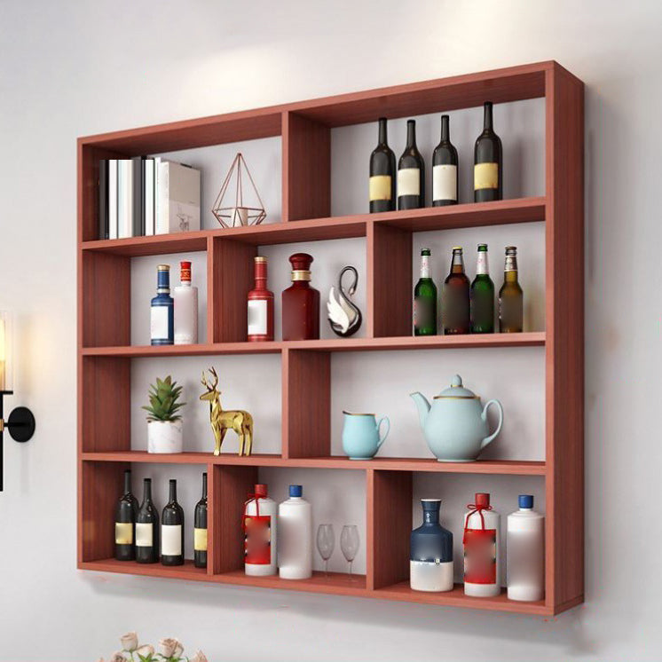 Contemporary Floating Bookshelf Wall Mounted Manufactured Wood Bookcase