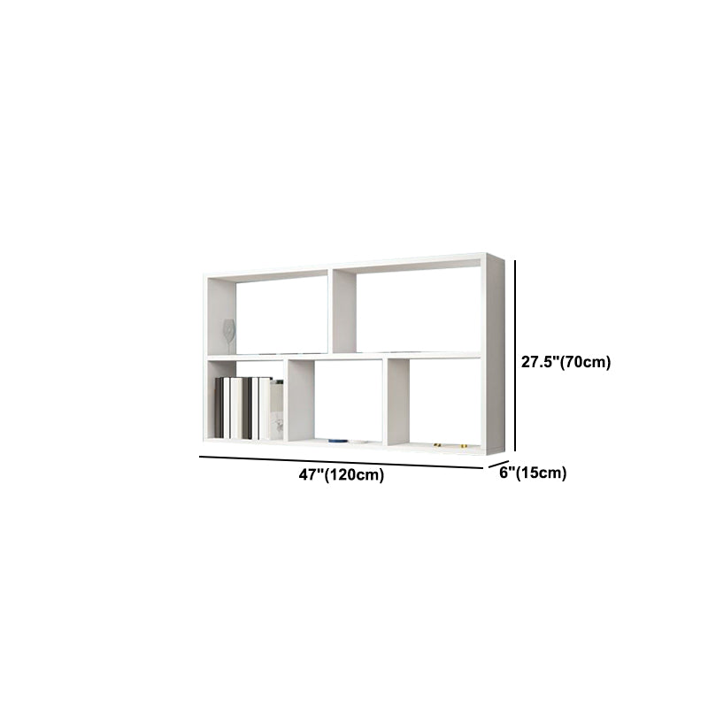 Contemporary Floating Bookshelf Wall Mounted Manufactured Wood Bookcase