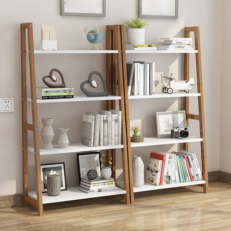 Modern Solid Wood Bookcase Ladder Bookshelf for Any Room, 12" W