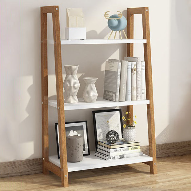 Modern Solid Wood Bookcase Ladder Bookshelf for Any Room, 12" W