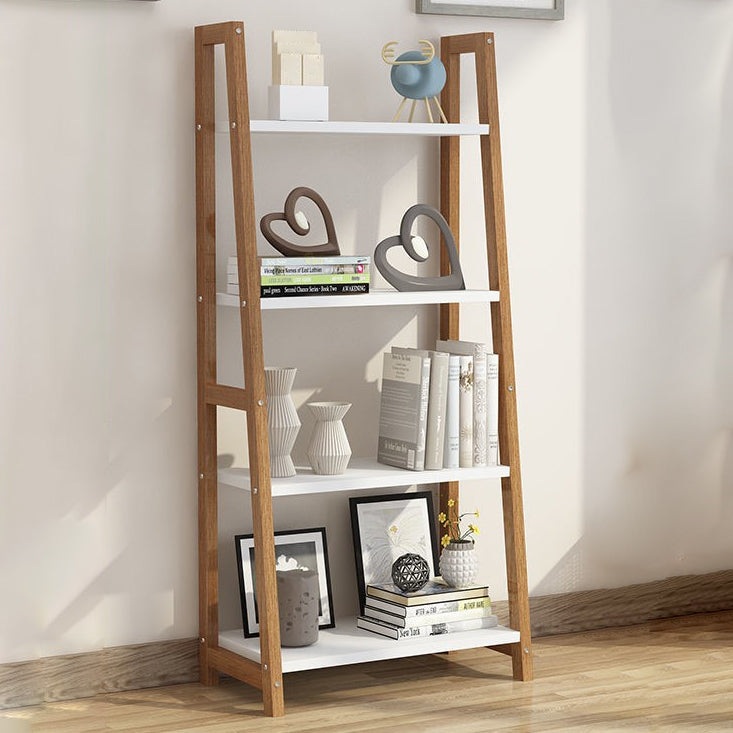 Modern Solid Wood Bookcase Ladder Bookshelf for Any Room, 12" W