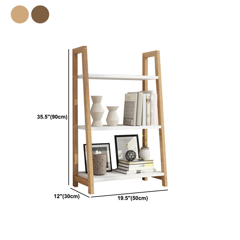Modern Solid Wood Bookcase Ladder Bookshelf for Any Room, 12" W