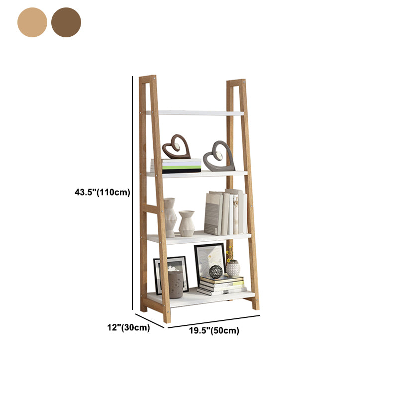Modern Solid Wood Bookcase Ladder Bookshelf for Any Room, 12" W