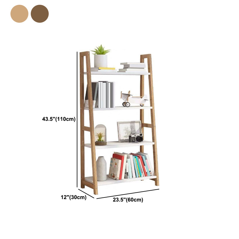 Modern Solid Wood Bookcase Ladder Bookshelf for Any Room, 12" W