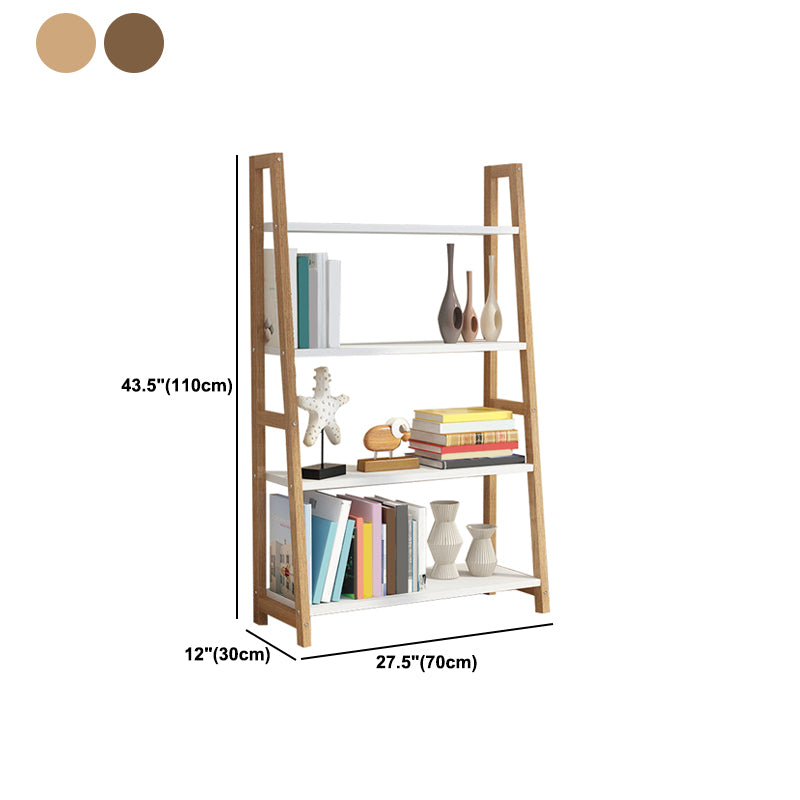 Modern Solid Wood Bookcase Ladder Bookshelf for Any Room, 12" W
