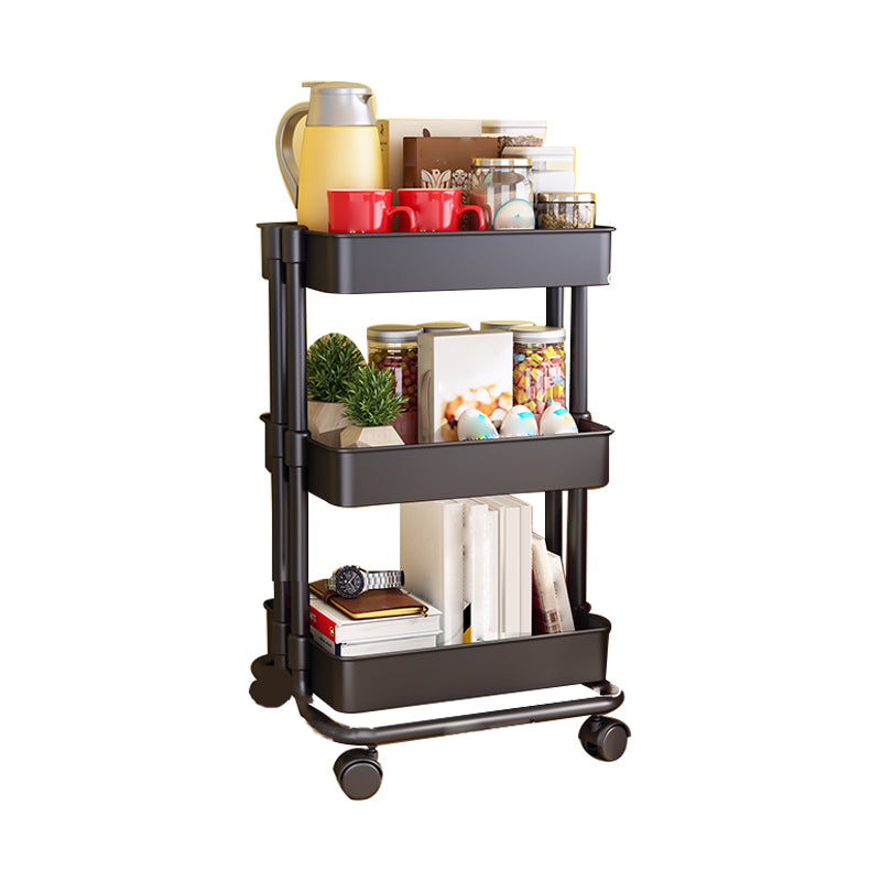 Movable Plastic Bookshelf Nordic Home Open Bookcase with Casters