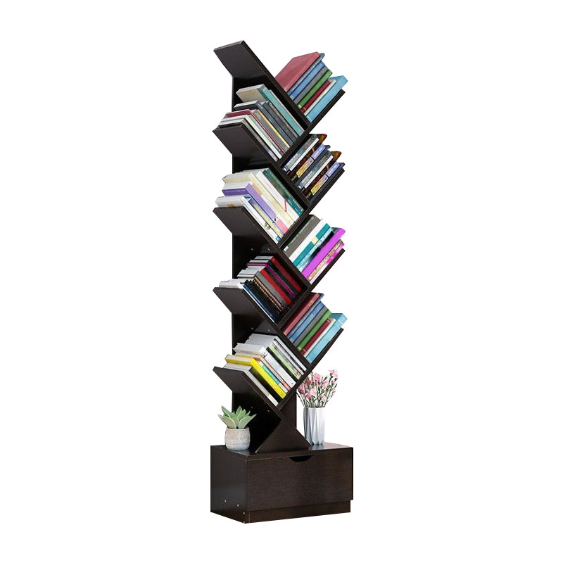 Modern Wood Bookcase, Closed Back Bookshelf for Any Room, 13.5" L X 8.5" W