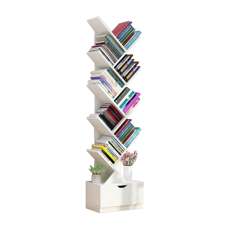 Modern Wood Bookcase, Closed Back Bookshelf for Any Room, 13.5" L X 8.5" W