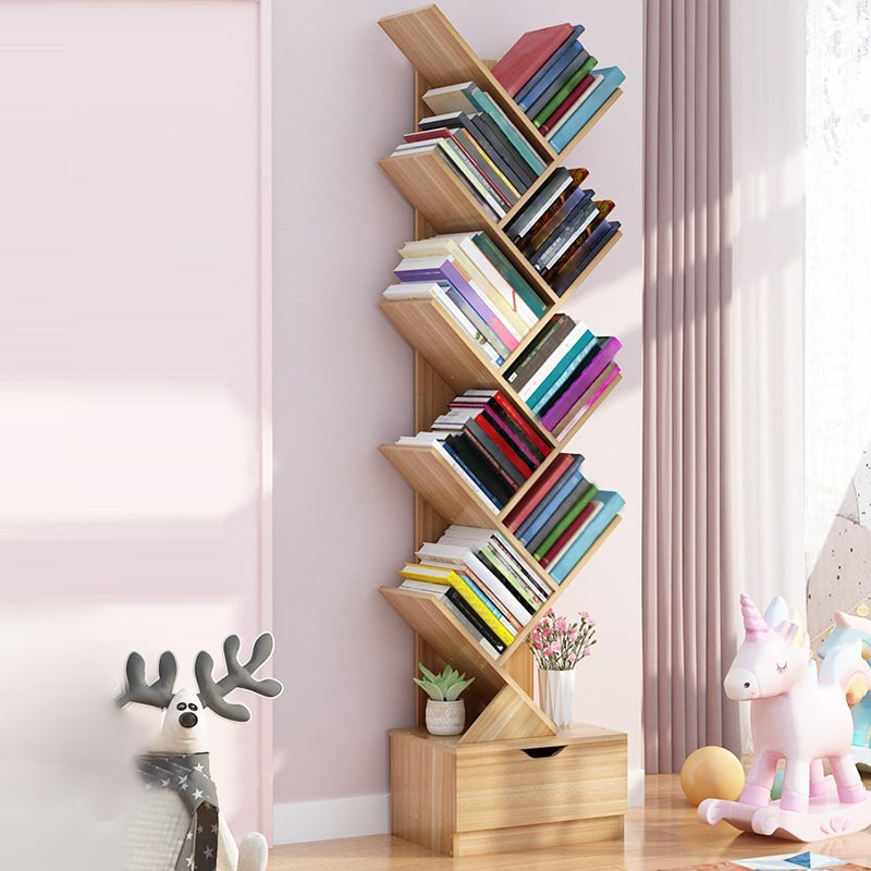 Modern Wood Bookcase, Closed Back Bookshelf for Any Room, 13.5" L X 8.5" W