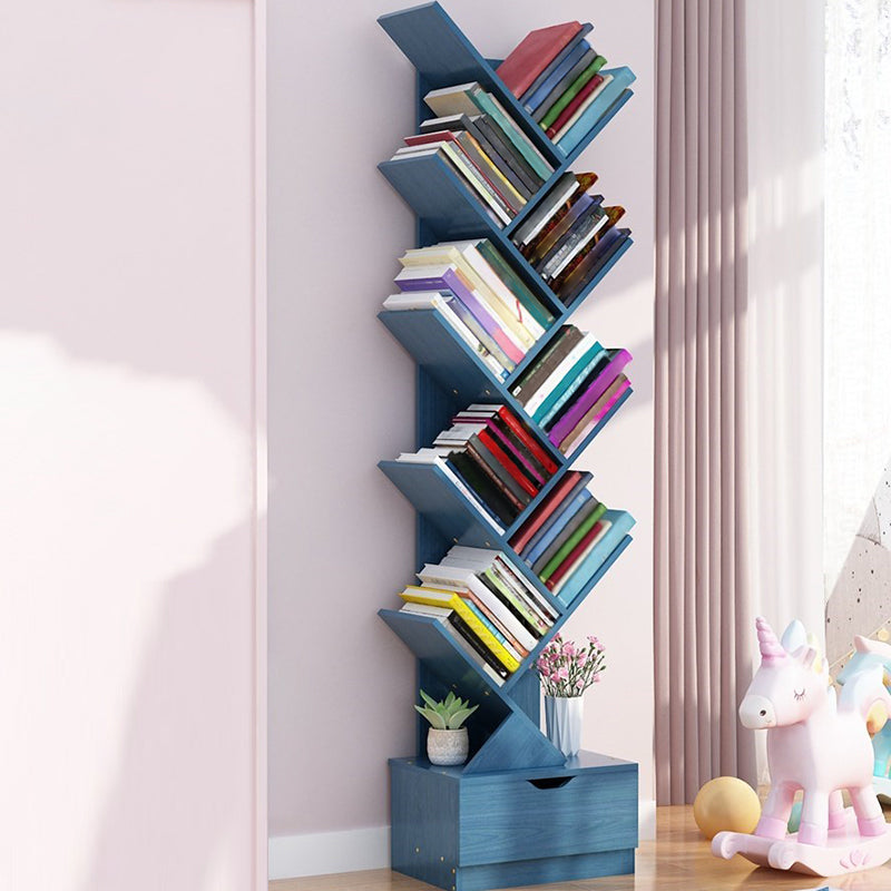 Modern Wood Bookcase, Closed Back Bookshelf for Any Room, 13.5" L X 8.5" W