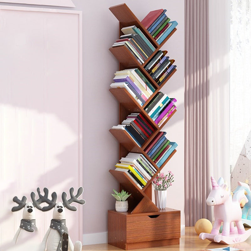 Modern Wood Bookcase, Closed Back Bookshelf for Any Room, 13.5" L X 8.5" W
