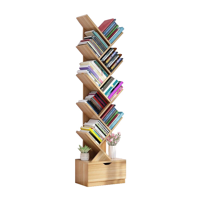 Modern Wood Bookcase, Closed Back Bookshelf for Any Room, 13.5" L X 8.5" W