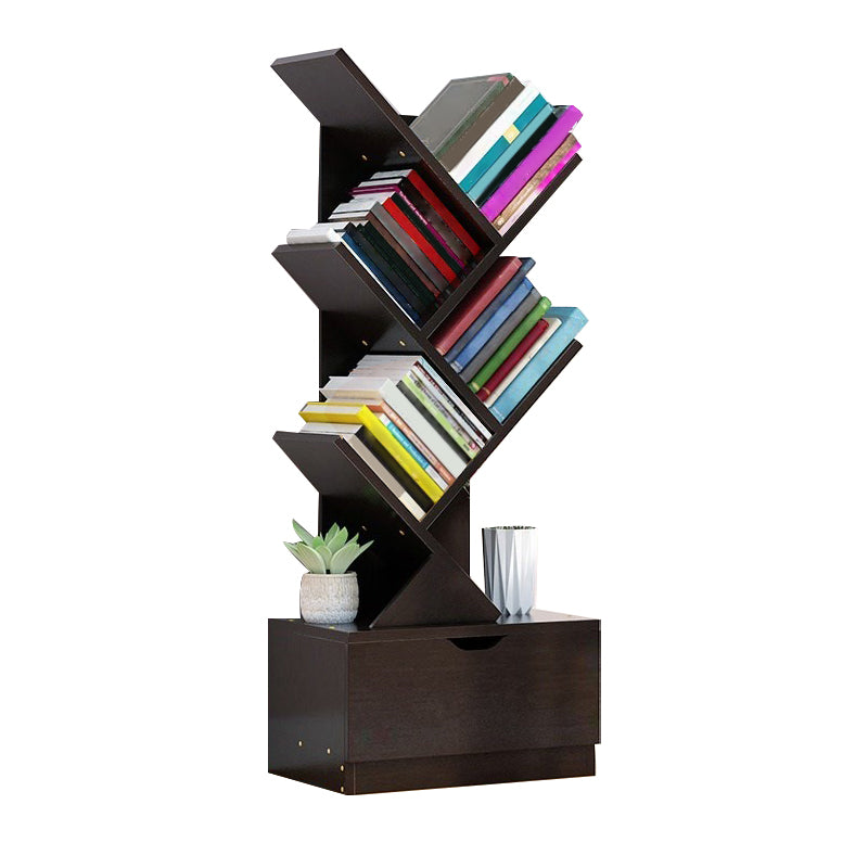 Modern Wood Bookcase, Closed Back Bookshelf for Any Room, 13.5" L X 8.5" W