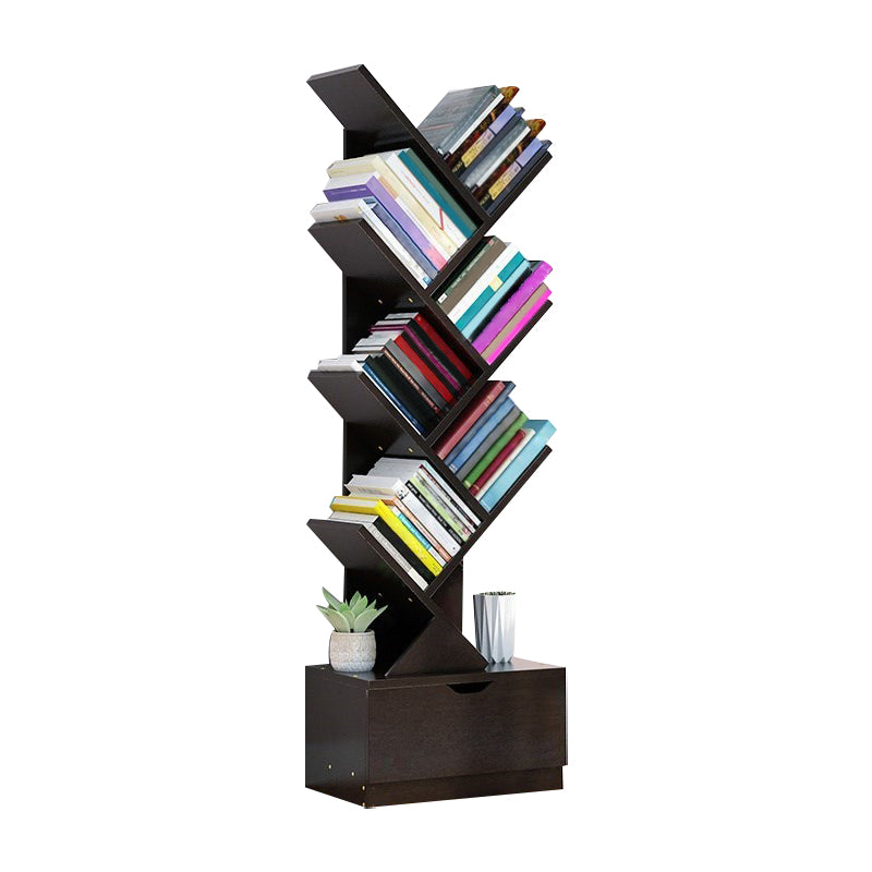 Modern Wood Bookcase, Closed Back Bookshelf for Any Room, 13.5" L X 8.5" W