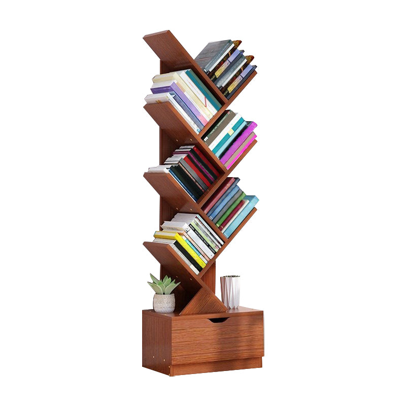 Modern Wood Bookcase, Closed Back Bookshelf for Any Room, 13.5" L X 8.5" W