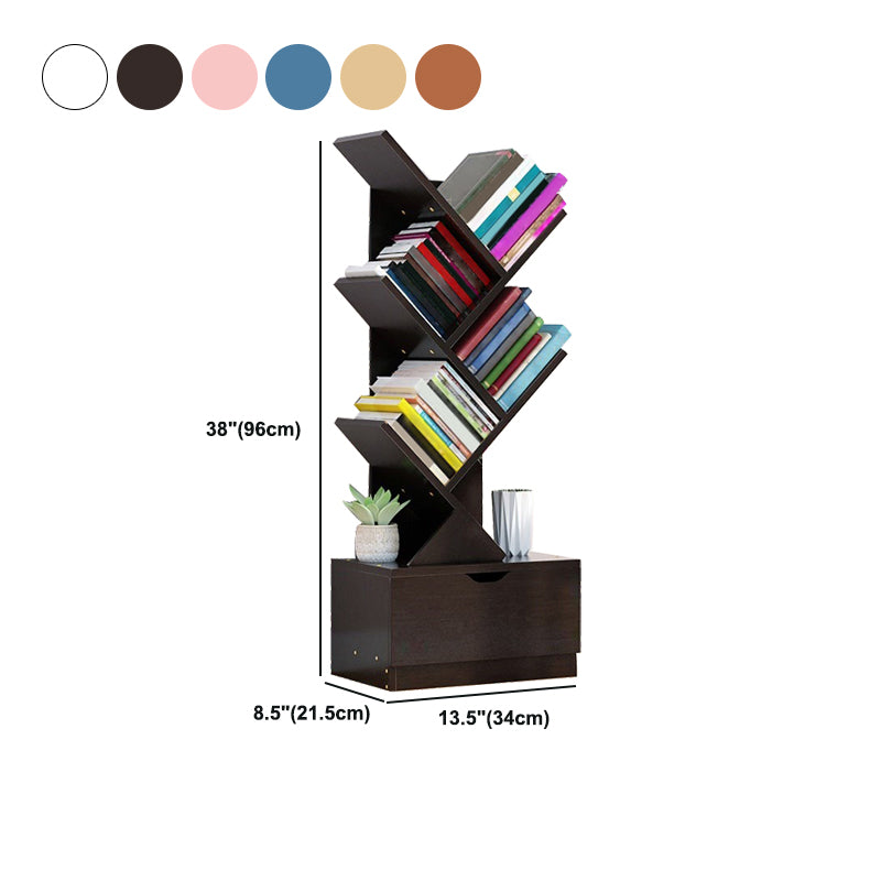 Modern Wood Bookcase, Closed Back Bookshelf for Any Room, 13.5" L X 8.5" W