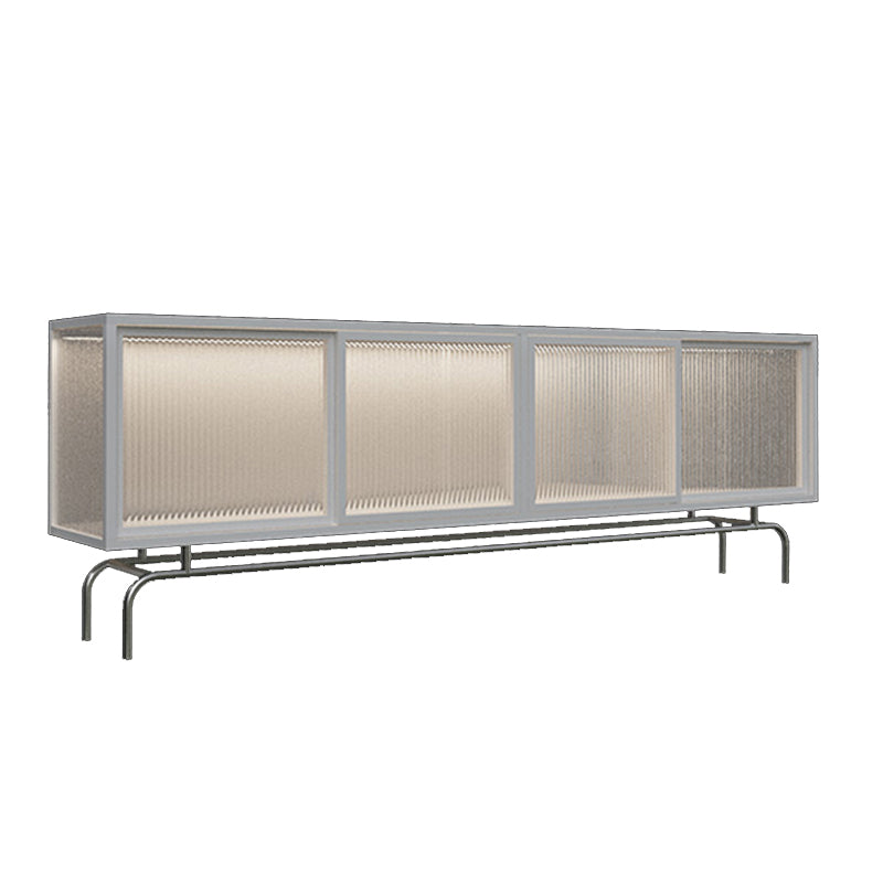 Industrial Home TV Cabinet Metal Enclosed TV Storage with Metal Legs