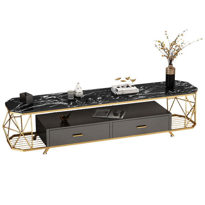 Living Room Open TV Storage Luxury TV Cabinet with Glide Drawers