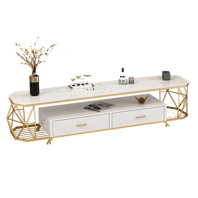 Living Room Open TV Storage Luxury TV Cabinet with Glide Drawers